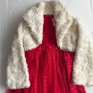 American Girl White Faux Fur Half Coat (dress not included)